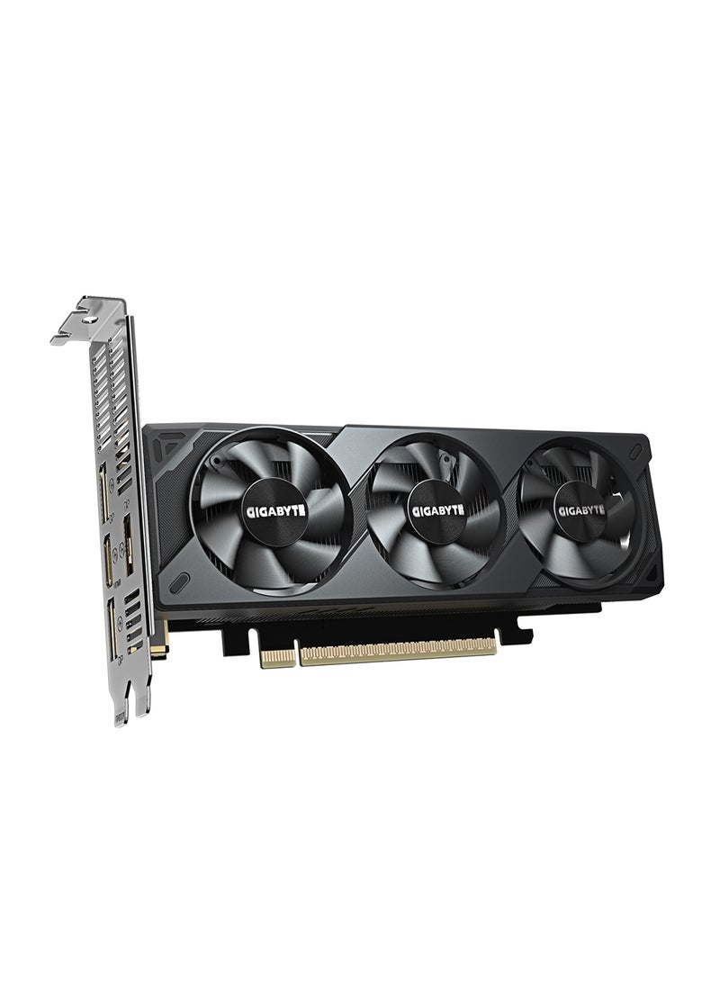 GIGABYTE - GeForce RTX 5060 OC Low Profile 8GB GDDR7 Graphics Card, 3840 CUDA Cores, 2512 MHz Boost Clock, 128-bit, 28Gbps, Dual Fan Cooling, 4K/8K Display, 4 Outputs (3x DisplayPort 2.1b + 1x HDMI 2.1b), 150W TDP, Compact 182mm Design, DLSS 4, Blackwell Architecture | GV-N5060OC-8GL - Image 1