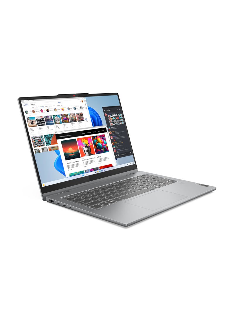 Lenovo IDEAPAD 5 2 IN 1 -83DT0090ED -Intel Core 5 120U-8GB Soldered LPDDR5-5200-512GB SSD M.2 -Integrated Intel Graphics-Windows 11 Home-14" WUXGA Arabic Luna Grey  - Image 3