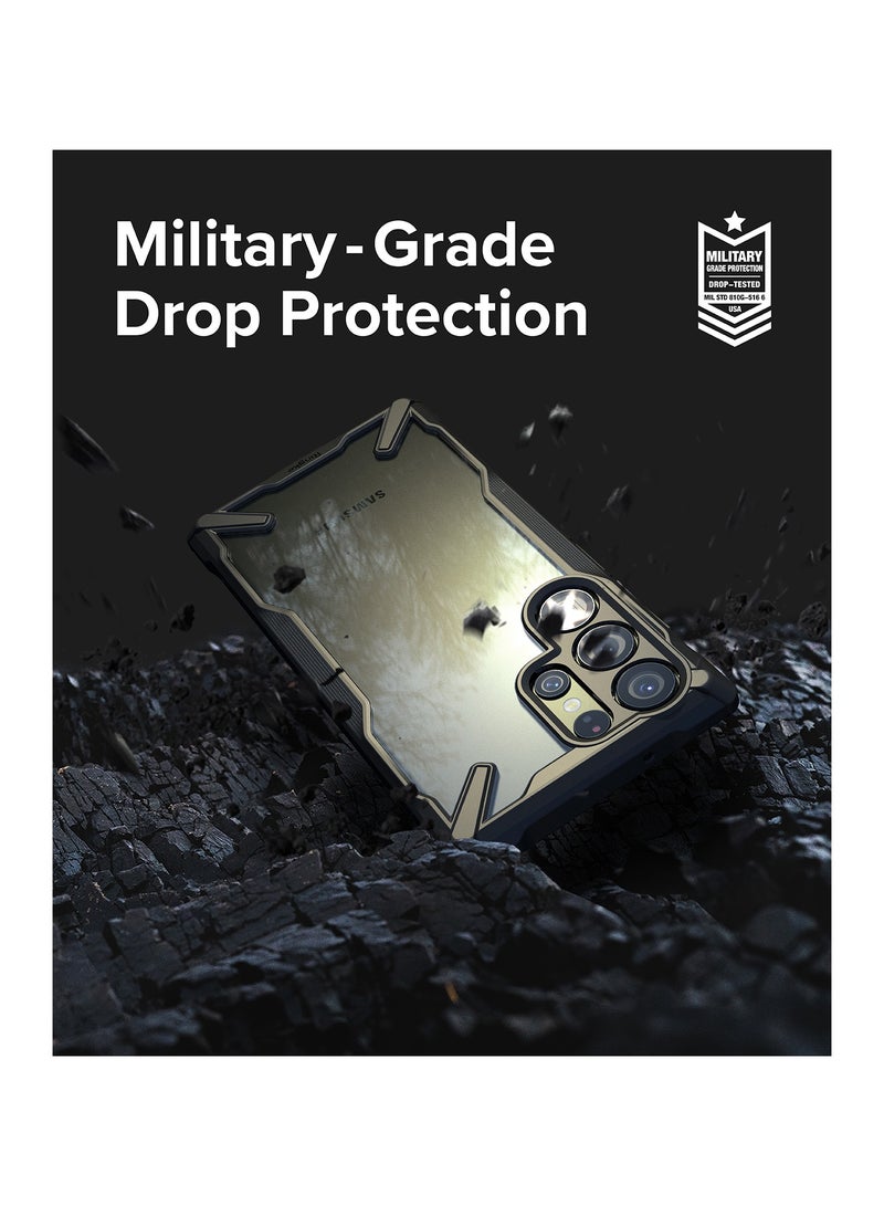 Ringke Fusion-X [Anti-Scratch Dual Coating] Compatible with Samsung Galaxy S23 Ultra 5G Case, Augmented Bumper Clear Hard Back Heavy Duty Shockproof Advanced Protective Cover BLACK - Image 5