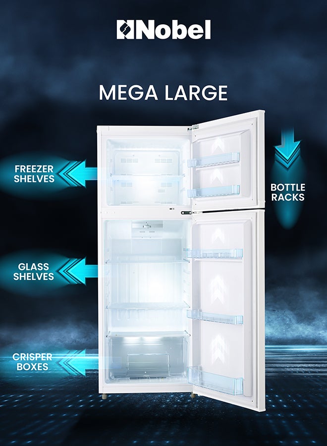 Nobel 295L Double Door Refrigerator with Multi Airflow, NoFrost Cooling, LED Light, Energy Saving – Mechanical Control 1600 W NR295 White  - Image 3
