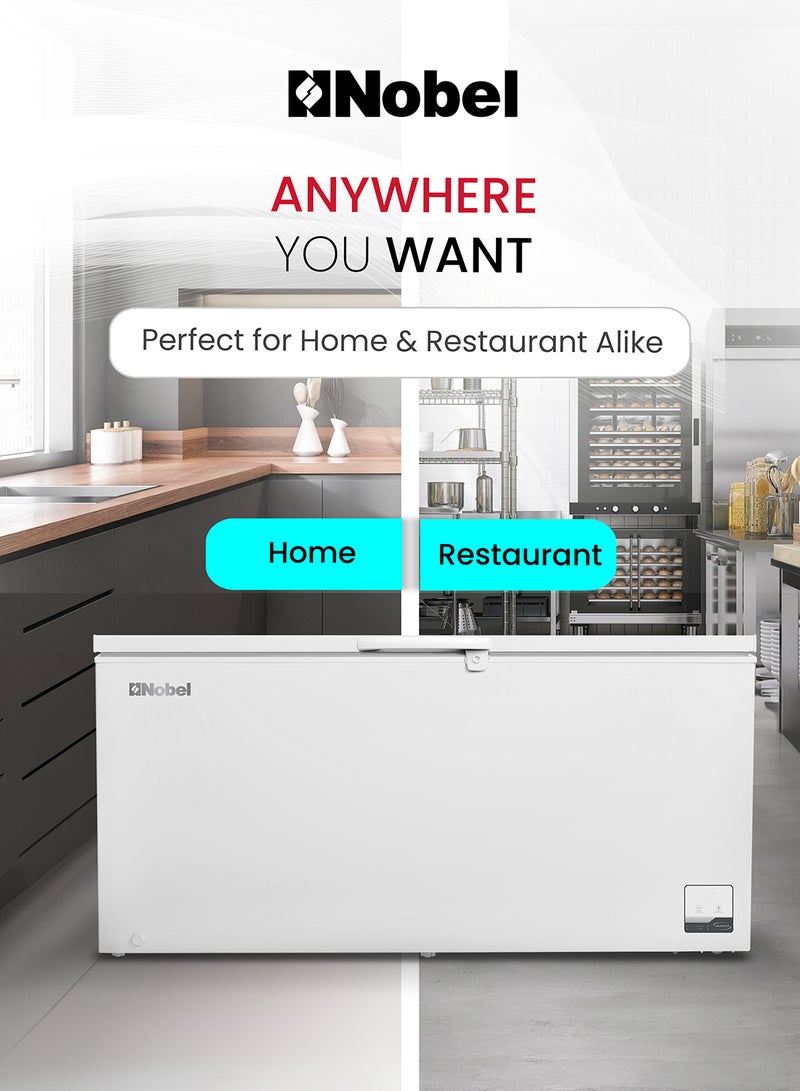 Nobel 900L Chest Freezer with Inverter Technology – Convertible Fridge/Freezer, ECO Cool, Electronic Touch Control, Lock & Key, R600a Gas 900 L 1200 W NCF900I White - Image 4