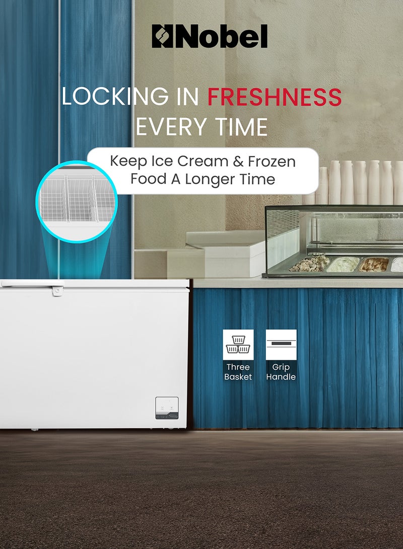 Nobel 900L Chest Freezer with Inverter Technology – Convertible Fridge/Freezer, ECO Cool, Electronic Touch Control, Lock & Key, R600a Gas 900 L 1200 W NCF900I White - Image 5