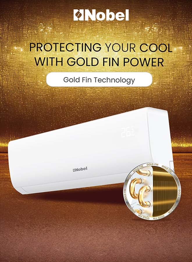 Nobel Split Air Conditioner T3 24000 BTU Cooling Only, Rotary Compressor, Gold Fin, R410A, Auto Restart – (1 Year Warranty) 3100 W NSAC24TN White - Image 5