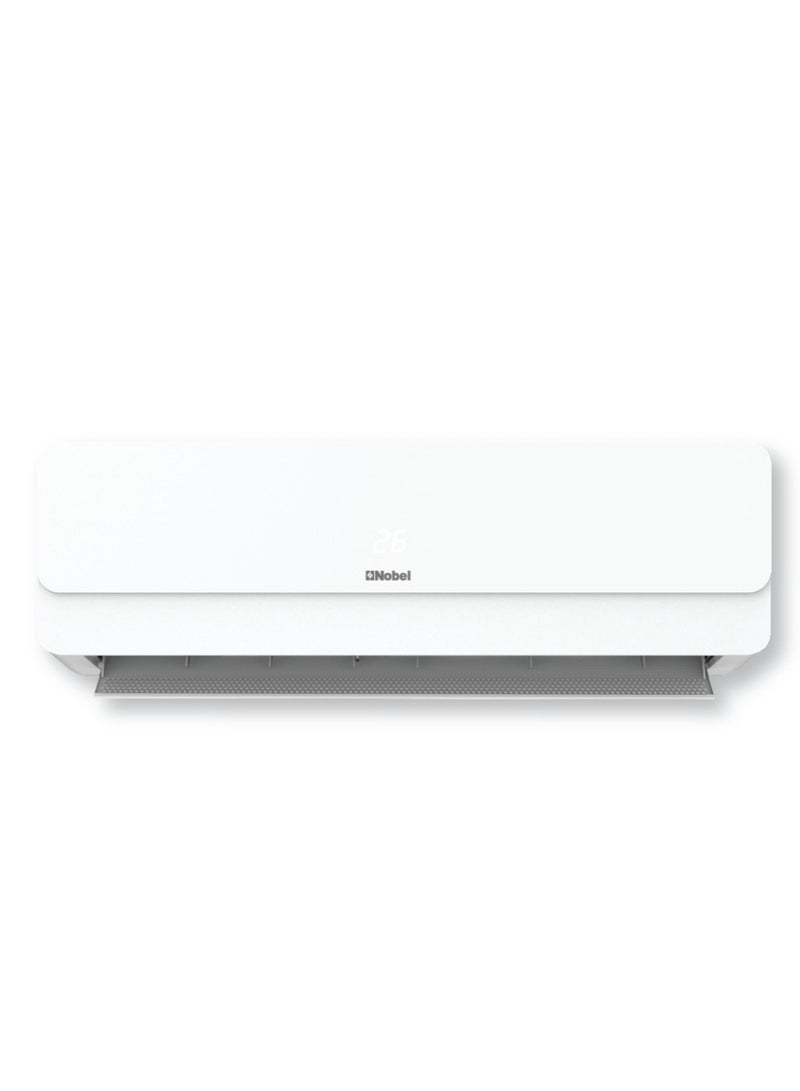 Nobel Inverter Split Air Conditioner – 18000 BTU, 1.5 Ton, R410A Refrigerant, Rotary Compressor, 4-Way Airflow, T3 Climate Design, Gold Fin Coating, Overload Protection, Auto-Restart, Quick Humidity Extraction – Energy Efficient Cooling for Homes & Offices with Powerful Indoor and Outdoor Units. 2300 W NSAC18VT3 White 