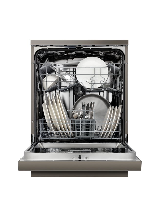 هايسنس 13 Place settings Freestanding Dishwasher 8 Programs -  Color Titanium Grey Model - 1 Year Manufacture Warranty - 44 kg 1850 W HS622E90G Grey - Image 5