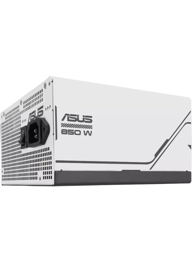 أسوس مزود طاقة برايم AP-850G 850 واط 80+ ذهبية بالكامل، ATX 3.1، جاهز لوحدة معالجة الرسوميات PCIe 5.1 (16 دبوس)، مزدوج CPU EPS، مروحة مزدوجة تحمل كرات 120 مم، أسود وأبيض | 90YE00U0-B0NA00 - Image 3