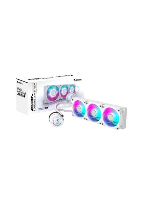 AORUS WATERFORCE II 360 ICE ARGB AIO Liquid CPU Coolerl, 360mm Radiator, 3x 120mm EZ-Chain ARGB Fans, 330° Rotatable Pump Block, Intel LGA 1700/1200 & AMD AM5/AM4 Support, PWM Fan & Pump Control, Sync RGB with GCC | GP-AORUS WATERFORCE II 360I