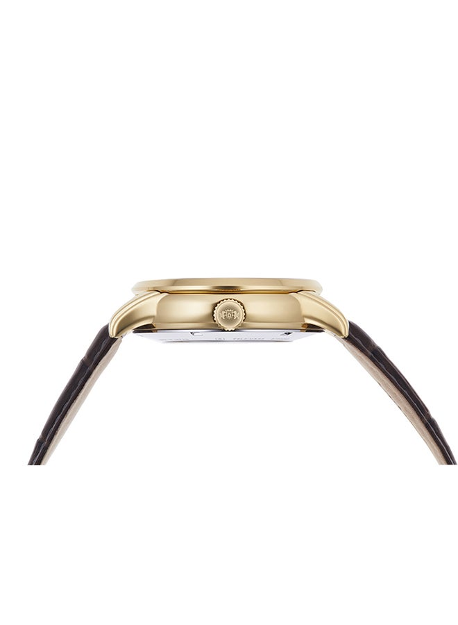 أورينت ساعة ميكانيكية كلاسيكية للرجال RA-AS0010S، قلب مفتوح، شمس وقمر، قرص ذهبي 42 مم 50 متر مقاومة للماء - Image 2