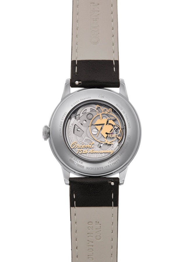 ORIENT Men's Limited Edition Mechanical Classic Peanuts Men’s Watch RA-AC0M16S, Silver Dial 38.4mm, 30M WR - Image 4
