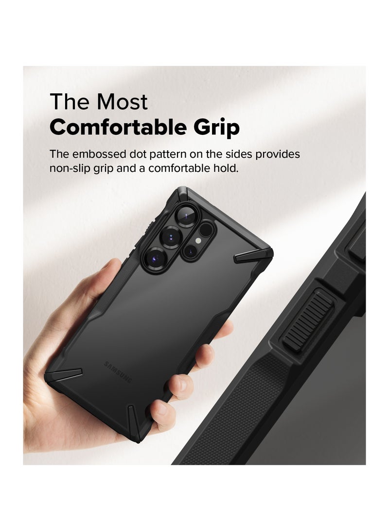 Ringke Fusion-X [Precise Cutouts for Camera Lenses] Compatible with Samsung Galaxy S25 Ultra Case, Augmented Bumper Clear Hard Back Heavy Duty Shockproof Protective Cover BLACK - Image 5