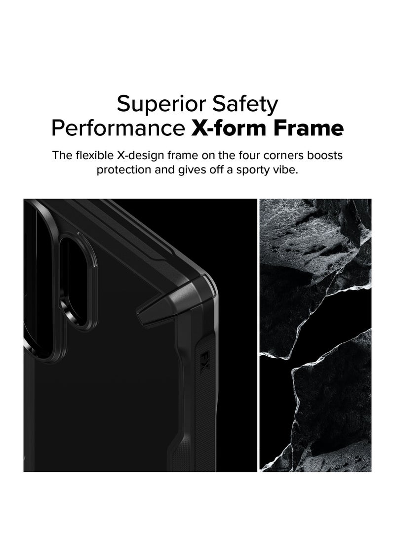 Ringke Fusion-X [Precise Cutouts for Camera Lenses] Compatible with Samsung Galaxy S25 Ultra Case, Augmented Bumper Clear Hard Back Heavy Duty Shockproof Protective Cover BLACK - Image 3