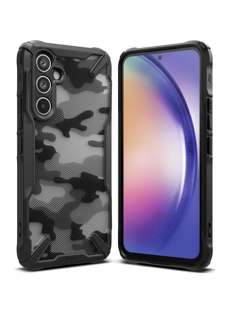 Ringke Fusion-X [Military Design] Compatible with Samsung Galaxy A54 5G Case, Camouflage Hard Back Cover Shockproof Advanced Protective Bumper Designed for Samsung A54 5G Case CAMO BLACK - Image 1