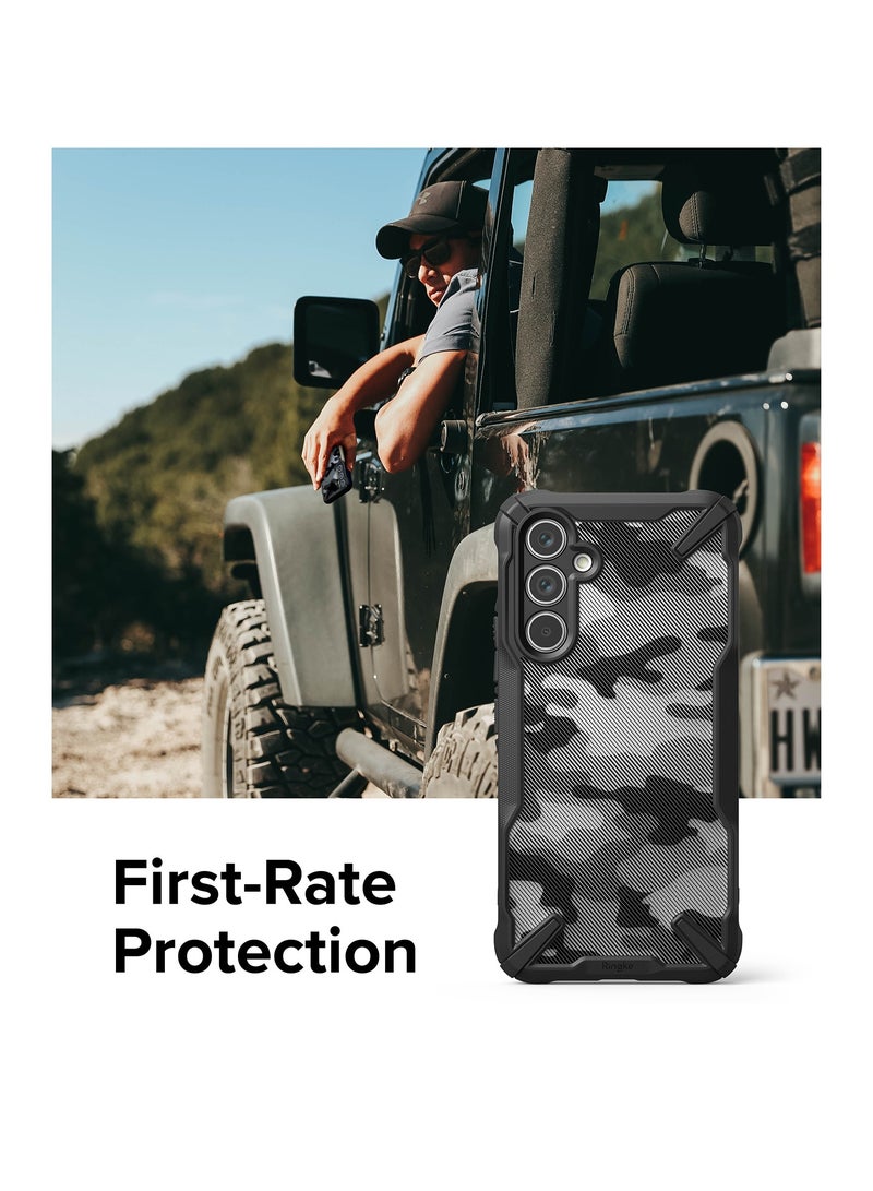 Ringke Fusion-X [Military Design] Compatible with Samsung Galaxy A54 5G Case, Camouflage Hard Back Cover Shockproof Advanced Protective Bumper Designed for Samsung A54 5G Case CAMO BLACK - Image 3