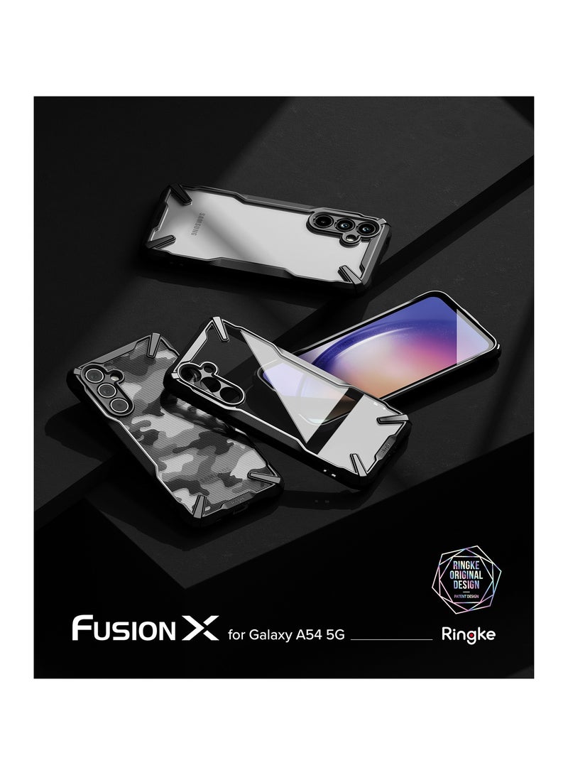 Ringke Fusion-X [Military Design] Compatible with Samsung Galaxy A54 5G Case, Camouflage Hard Back Cover Shockproof Advanced Protective Bumper Designed for Samsung A54 5G Case CAMO BLACK - Image 2