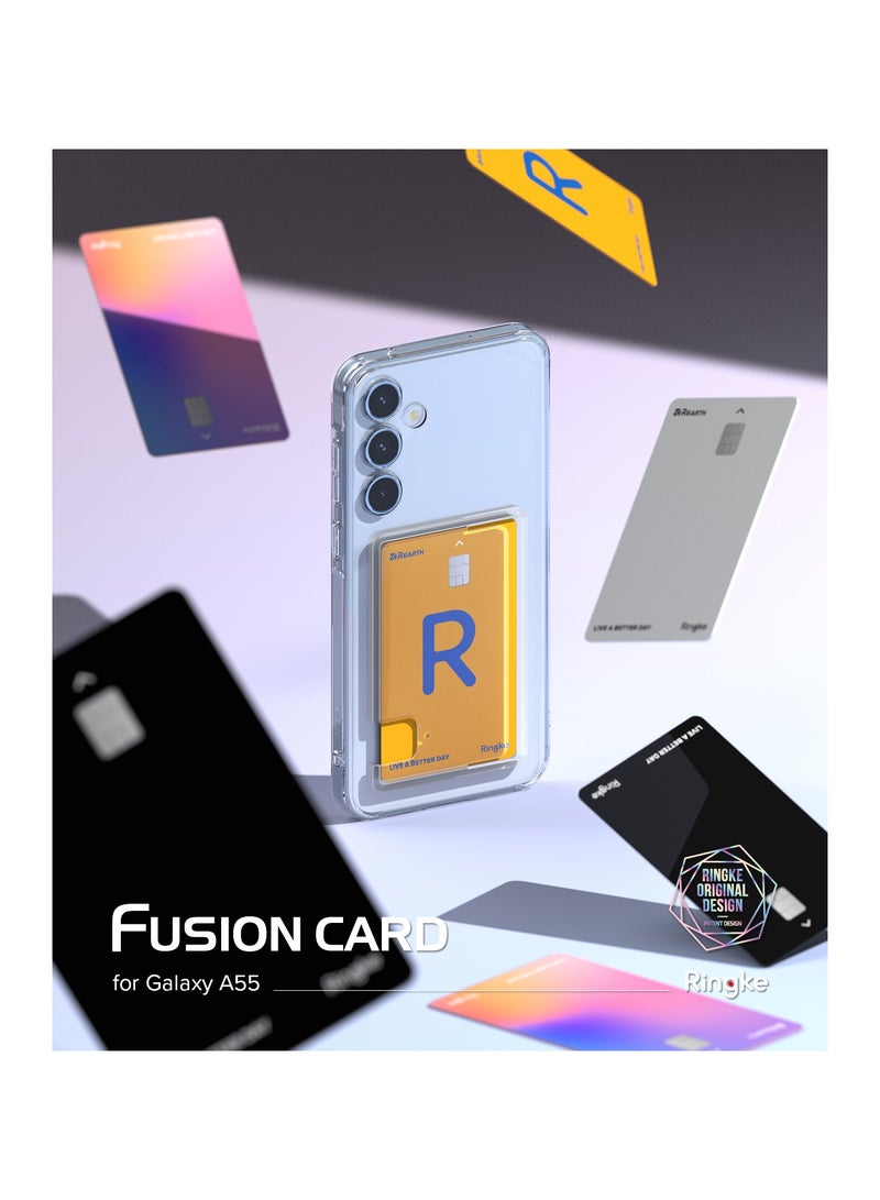 Ringke Fusion Card [Built-in Cardholder] Compatible with Samsung Galaxy A55 Case 5G, Hold Up to 1 Card, Transparent Wallet Phone Cover for Women, Men CLEAR - Image 2