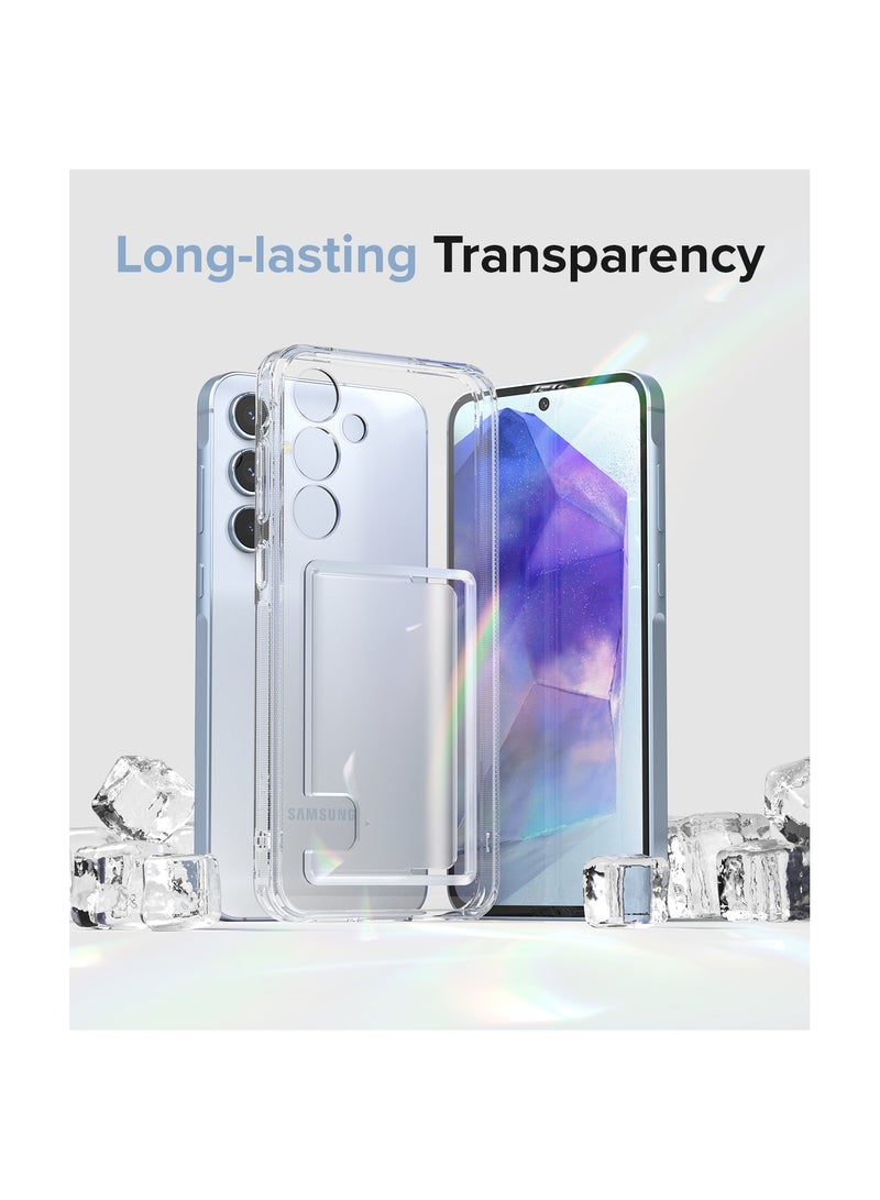 Ringke Fusion Card [Built-in Cardholder] Compatible with Samsung Galaxy A55 Case 5G, Hold Up to 1 Card, Transparent Wallet Phone Cover for Women, Men CLEAR - Image 3