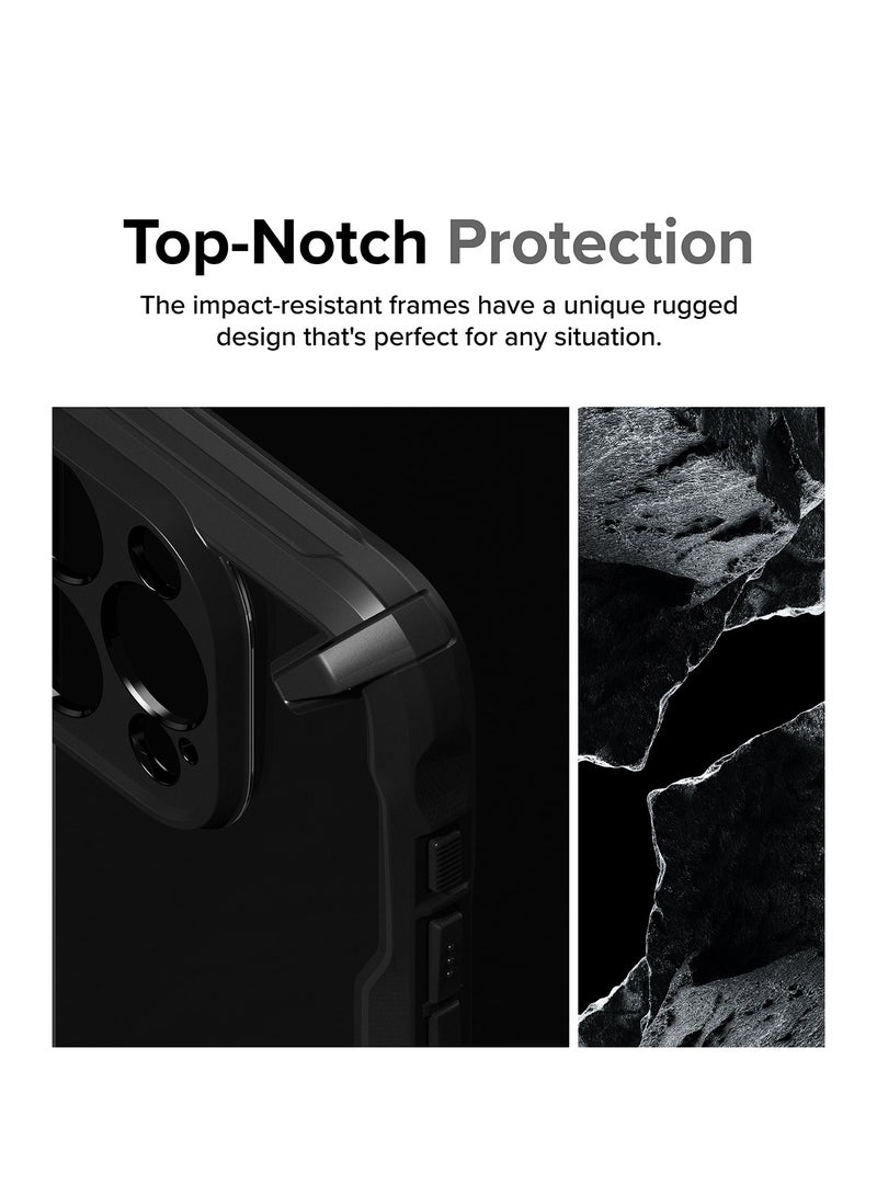 Ringke Fusion-X [Precise Cutouts for Camera Lenses] Compatible with iPhone 15 Pro Max Case, Augmented Bumper Heavy Duty Shockproof Protective Cover BLACK - Image 2