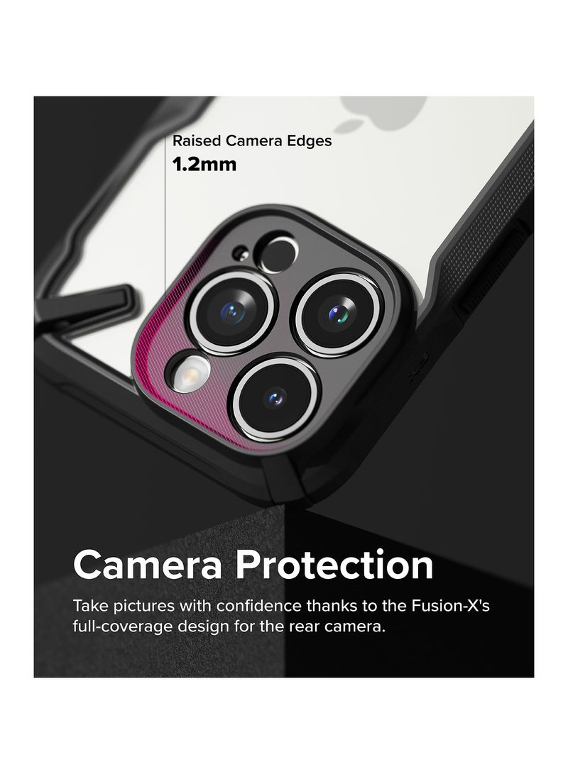 Ringke Fusion-X [Precise Cutouts for Camera Lenses] Compatible with iPhone 15 Pro Max Case, Augmented Bumper Heavy Duty Shockproof Protective Cover BLACK - Image 3