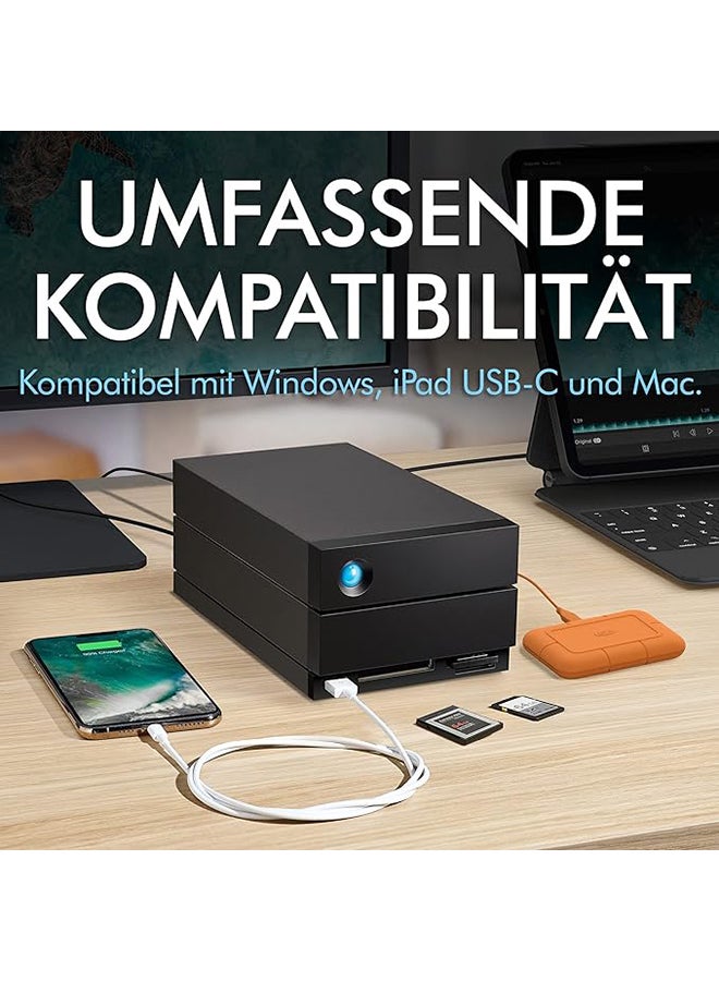 Seagate 2big Dock RAID, 16TB, External HDD, Thunderbolt 4, PC Mac iPad & iPhone (STLG16000400) 16 TB - Image 4
