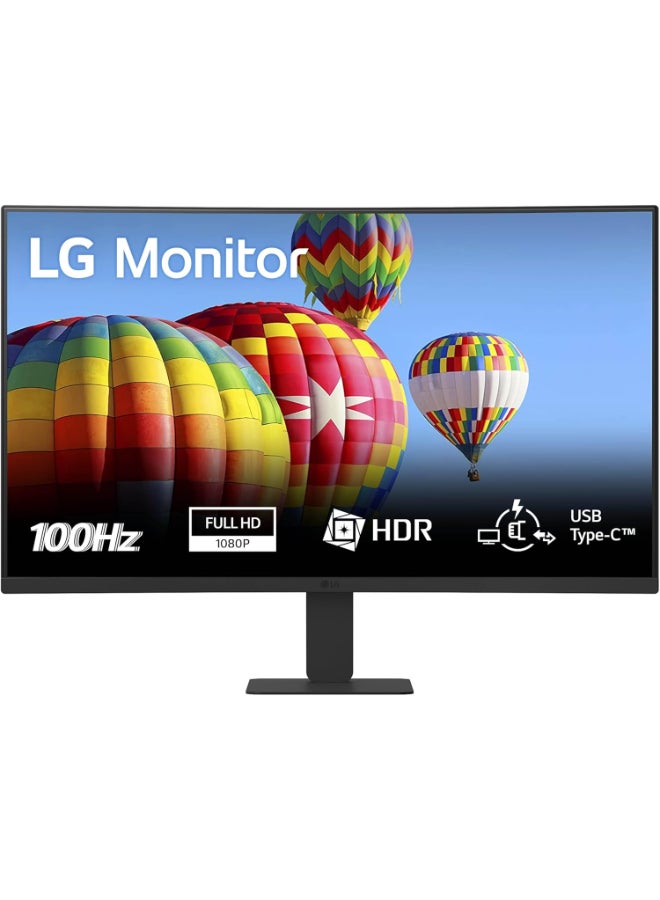 LG 27 Inch Fhd Curved Monitor (1500R) With 100Hz Refresh Rate And Usb-C Port, Reader Mode, Flicker Safe, Lg Switch App Compatible, Smart Energy Saving    , Super Resolution+, Hdmi 2.2 X2, 27U421A-B Black - Image 1