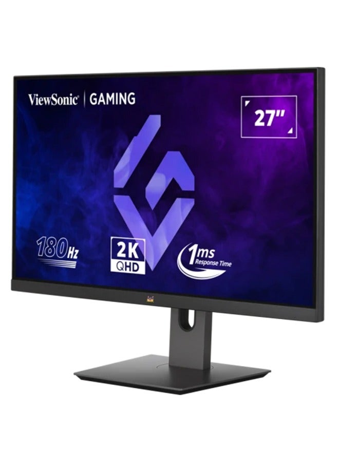 27 Inch  2K Qhd 180Hz (Variable Refresh Rate) 1Ms Gaming Monitor, Ips, Amd Freesync, Hdr10, Eye-Care Technology, Hdmi 2.0X2, Dpx1, Height Adjustable, Tilt/Swivel/Pivot, Vx2758A-2K-Pro-2 Black