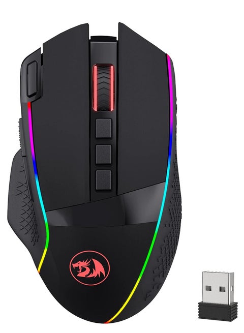 M991 ENLIGHTMENT PRO Edition , Wireless RGB Gaming Mouse , 26000 DPI , 3-modes connection make sure fast & precise response, 9 Programmable Buttons, For PC and Laptop use in home and office