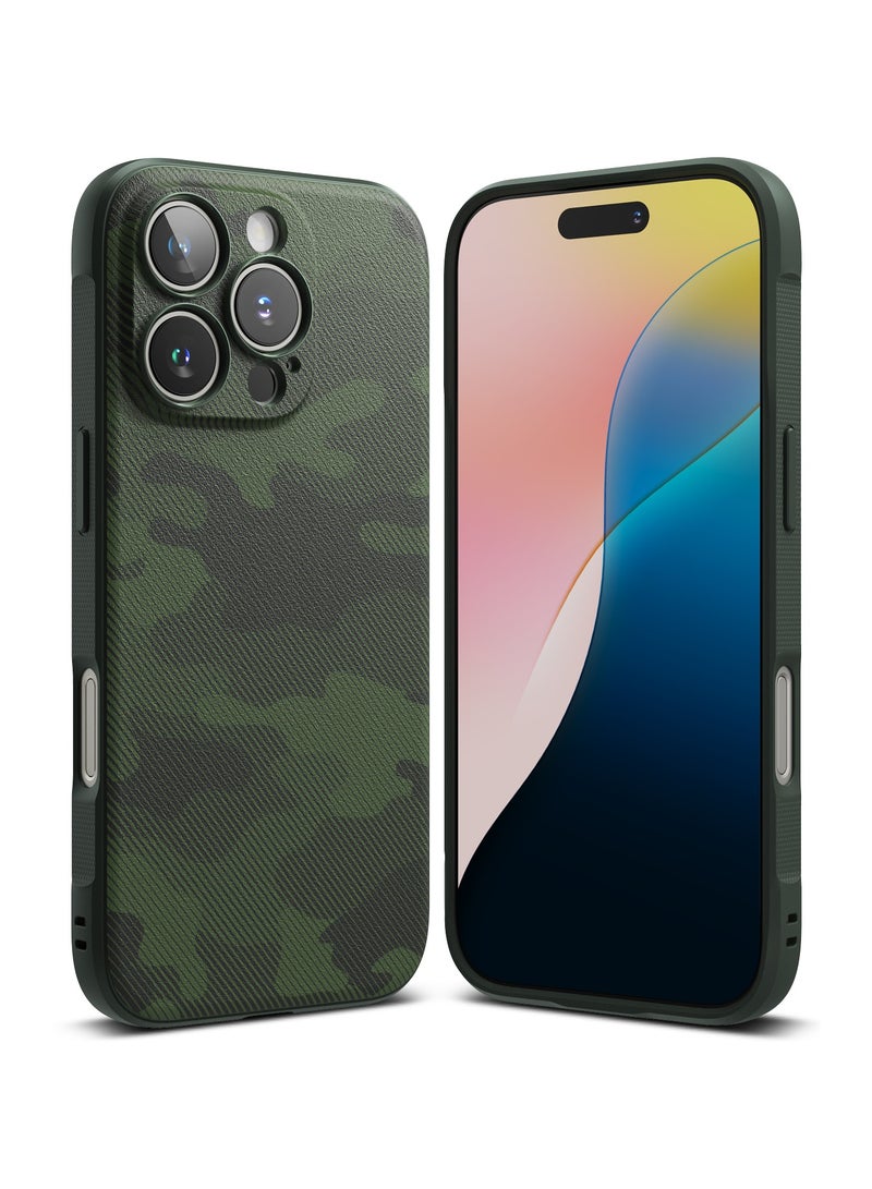Ringke Onyx [Feels Good in The Hand] Compatible with iPhone 16 Pro Max Case, Anti-Fingerprint Technology Prevents Oily Smudges Non-Slip Enhanced Grip Precise Cutouts for Camera CAMO GREEN - Image 1