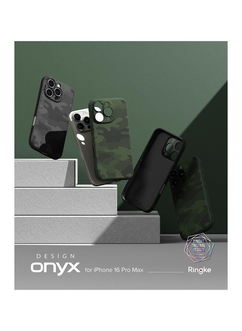 Ringke Onyx [Feels Good in The Hand] Compatible with iPhone 16 Pro Max Case, Anti-Fingerprint Technology Prevents Oily Smudges Non-Slip Enhanced Grip Precise Cutouts for Camera CAMO GREEN - Image 2