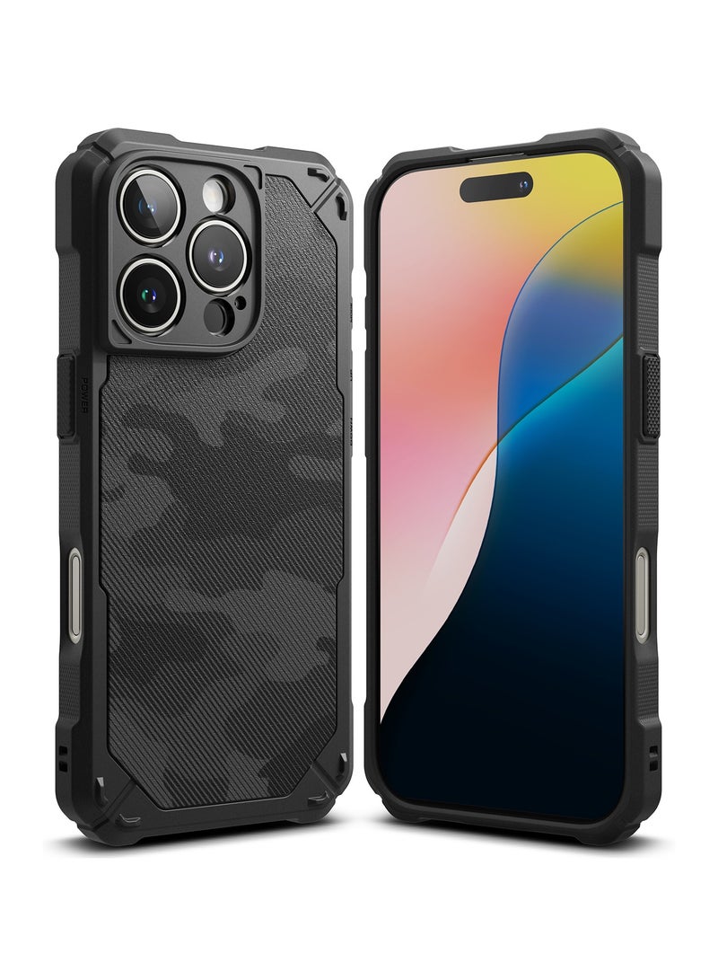 Ringke Rugged Gear [Oil & Dirt Resistant] Compatible with iPhone 16 Pro Max Case, Prevents Oily Smudges Non-Slip Enhanced Grip Protective Cover Precise Cutouts for Camera CAMO BLACK - Image 1