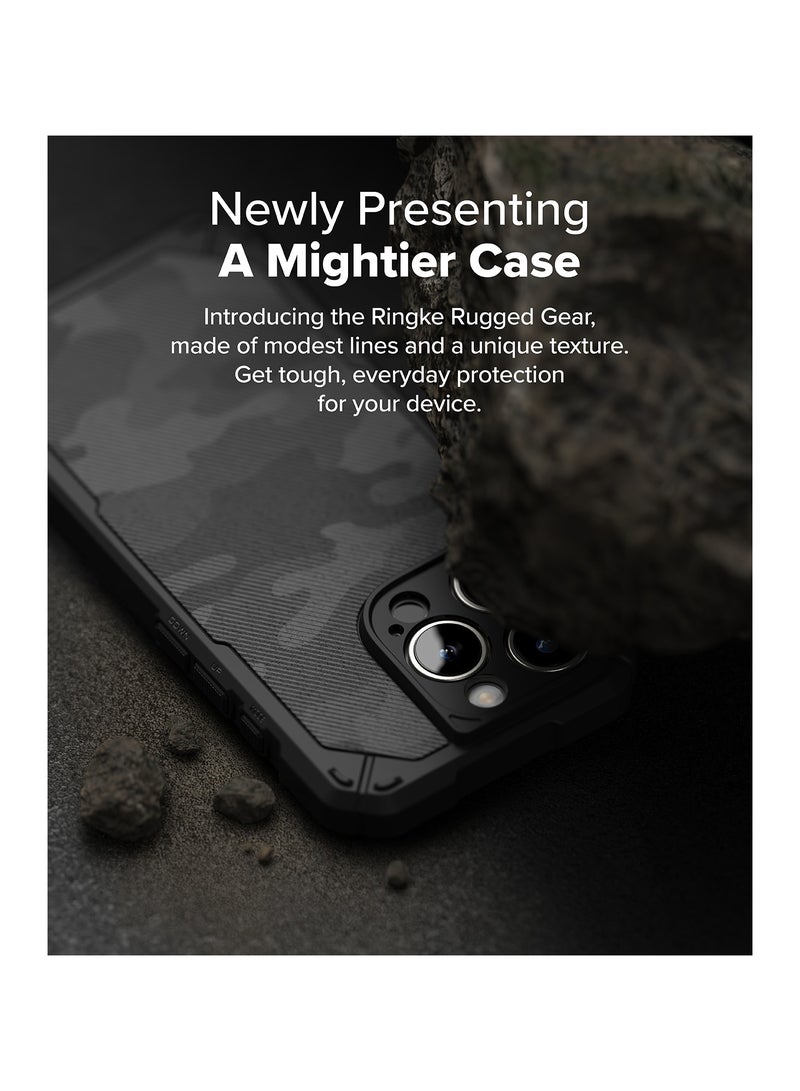 Ringke Rugged Gear [Oil & Dirt Resistant] Compatible with iPhone 16 Pro Max Case, Prevents Oily Smudges Non-Slip Enhanced Grip Protective Cover Precise Cutouts for Camera CAMO BLACK - Image 3