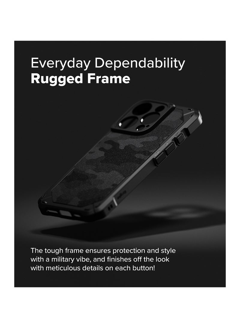 Ringke Rugged Gear [Oil & Dirt Resistant] Compatible with iPhone 16 Pro Max Case, Prevents Oily Smudges Non-Slip Enhanced Grip Protective Cover Precise Cutouts for Camera CAMO BLACK - Image 4