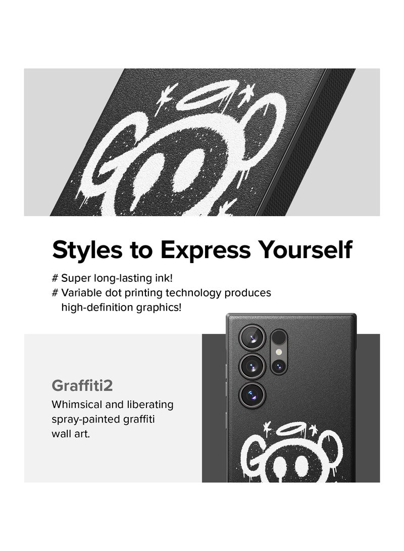 Ringke Onyx [Feels Good in The Hand] Compatible with Samsung Galaxy S24 Ultra Case 5G, Anti-Fingerprint Technology Prevents Oily Smudges Non-Slip Enhanced Grip Precise Cutouts for Camera GRAFFITI 2 - Image 3