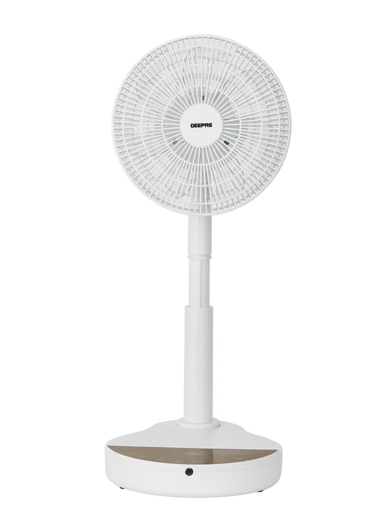 جيباس 10" DC Folding Fan- GF21184UK/ with 7 Leaf ABS Blades for Strong Wind and 12 Speed Levels/ Right and Left Oscillation, Low Noise Operation/ Ideal for Home, Office, Apartment/ 2 Years Warranty, White 24 W GF21184UK white  - Image 2