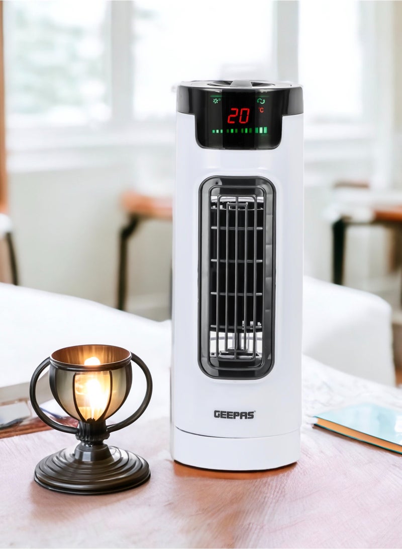 Mini Tower Fan with Remote Control – 3-Speed Settings, Oscillation, Timer, Soft Wind Cross Flow Design GF21175UK White, Black