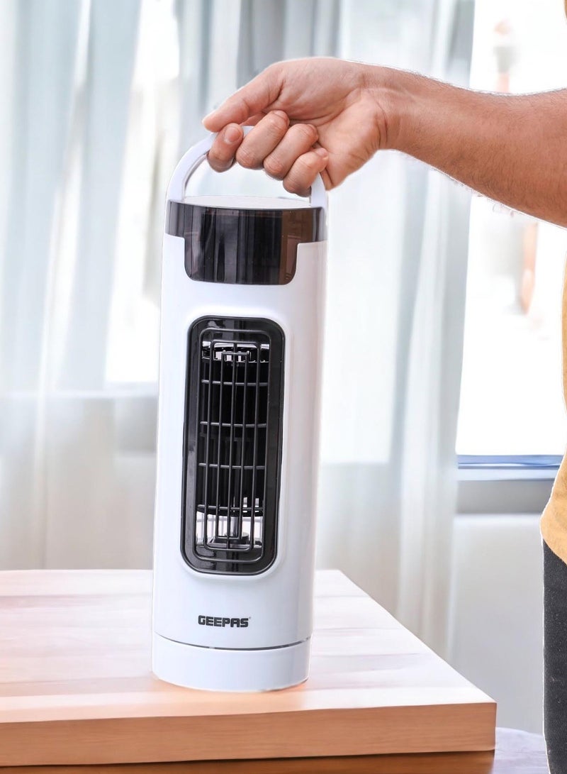 Mini Tower Fan with Remote Control – 3-Speed Settings, Oscillation, Timer, Soft Wind Cross Flow Design GF21175UK White, Black