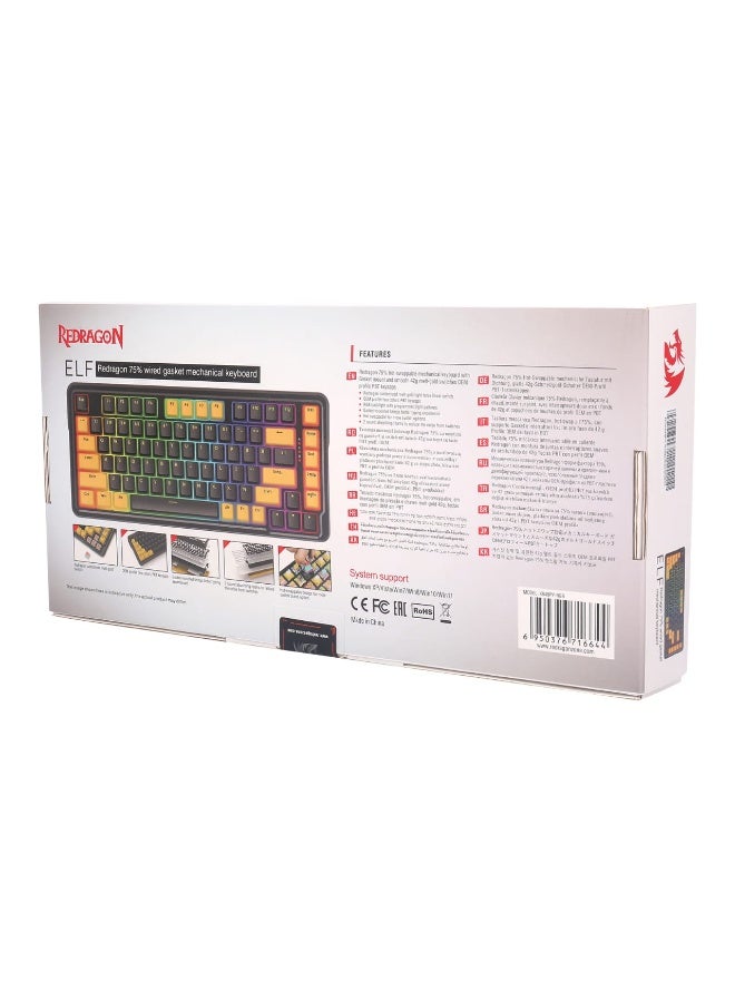 REDRAGON - K649 YP edition ,Wired RGB Gaming Keyboard 75% hot-swappable mechanical keyboard with Gasket mount and smooth 42g melt-gold switches OEM profile PBT keycaps , Compact Mechanical Keyboard Dedicated Arrow Keys, for PC and laptop use in home and office - Image 1