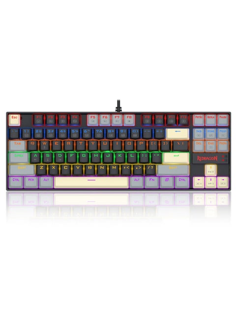 K552 LGY-R KUMARA  edition ,Wired Rainbow Mechanical Gaming Keyboard with High-precision machinery manufacture , Double injection keycaps ,Fullkey conflict free ,Win key can be disable in gaming, Compact Mechanical Keyboard Dedicated Arrow Keys, for PC and laptop use in home and office - Blue Switch