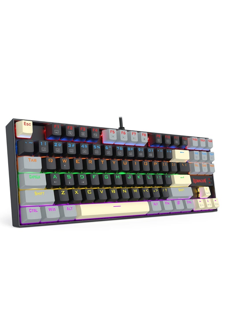 REDRAGON K552 LGY-R KUMARA  edition ,Wired Rainbow Mechanical Gaming Keyboard with High-precision machinery manufacture , Double injection keycaps ,Fullkey conflict free ,Win key can be disable in gaming, Compact Mechanical Keyboard Dedicated Arrow Keys, for PC and laptop use in home and office - Blue Switch - Image 2