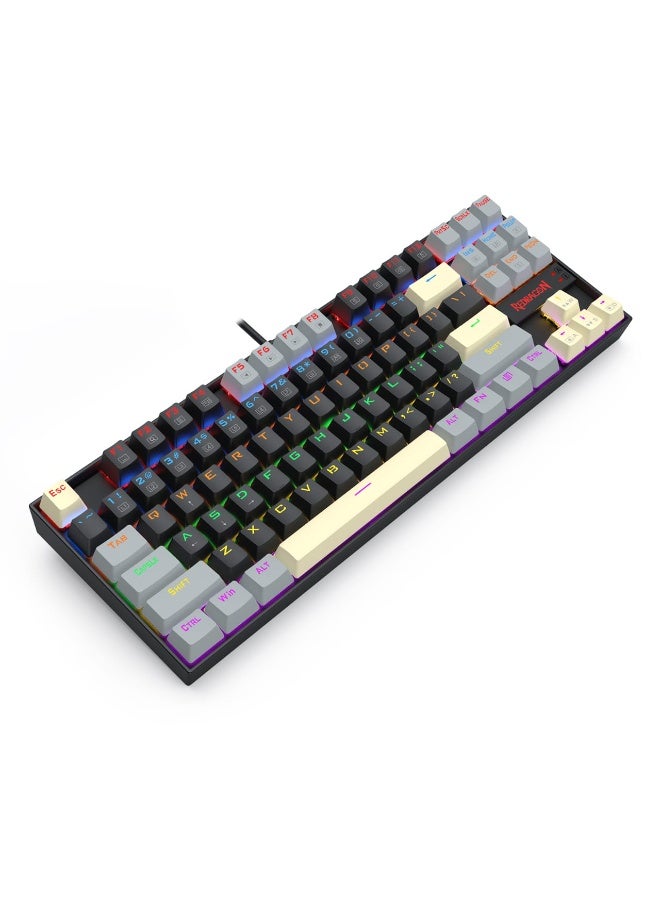 REDRAGON K552 LGY-R KUMARA  edition ,Wired Rainbow Mechanical Gaming Keyboard with High-precision machinery manufacture , Double injection keycaps ,Fullkey conflict free ,Win key can be disable in gaming, Compact Mechanical Keyboard Dedicated Arrow Keys, for PC and laptop use in home and office - Blue Switch - Image 5