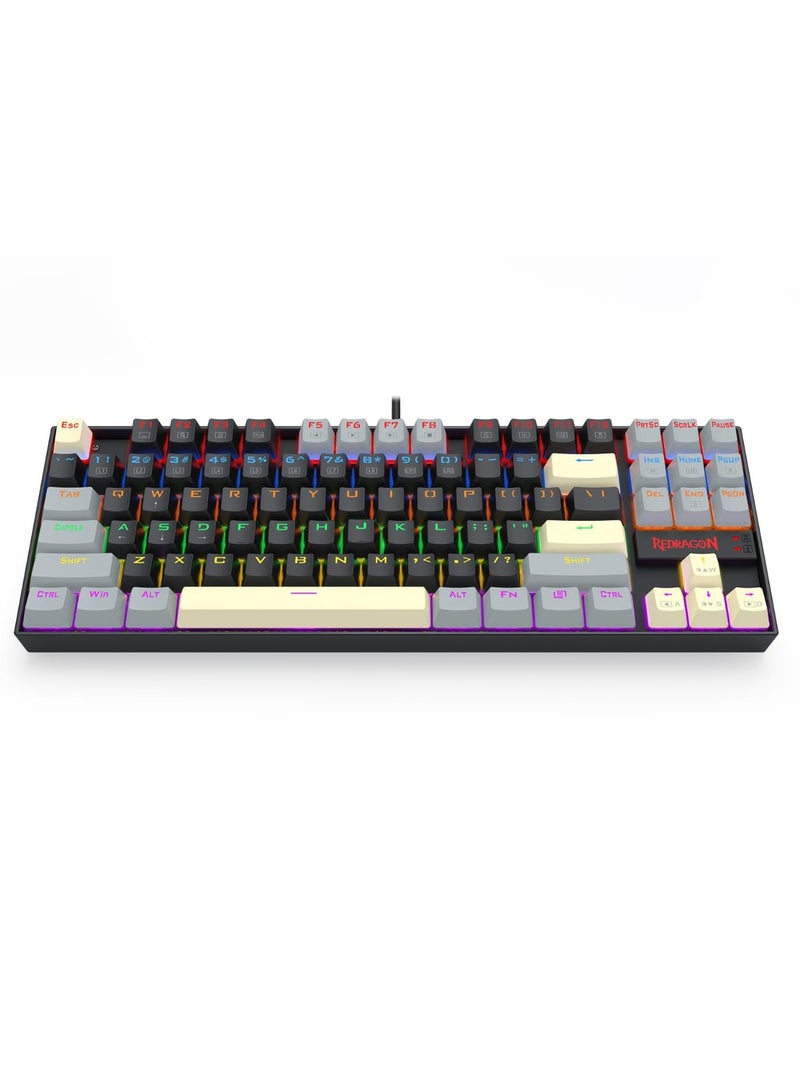 REDRAGON K552 LGY-R KUMARA  edition ,Wired Rainbow Mechanical Gaming Keyboard with High-precision machinery manufacture , Double injection keycaps ,Fullkey conflict free ,Win key can be disable in gaming, Compact Mechanical Keyboard Dedicated Arrow Keys, for PC and laptop use in home and office - Red Switch - Image 4