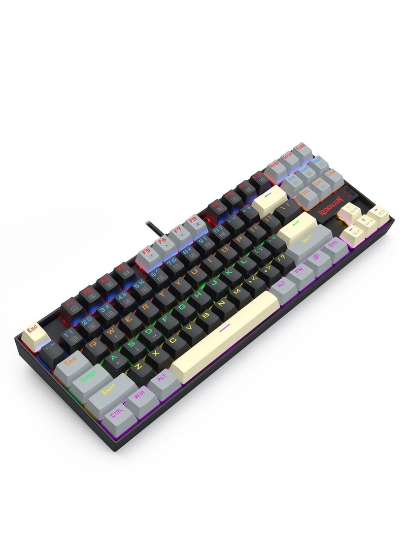 REDRAGON K552 LGY-R KUMARA  edition ,Wired Rainbow Mechanical Gaming Keyboard with High-precision machinery manufacture , Double injection keycaps ,Fullkey conflict free ,Win key can be disable in gaming, Compact Mechanical Keyboard Dedicated Arrow Keys, for PC and laptop use in home and office - Red Switch - Image 5
