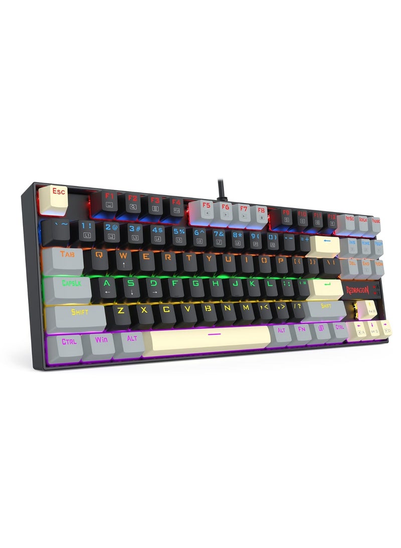 REDRAGON K552 LGY-R KUMARA  edition ,Wired Rainbow Mechanical Gaming Keyboard with High-precision machinery manufacture , Double injection keycaps ,Fullkey conflict free ,Win key can be disable in gaming, Compact Mechanical Keyboard Dedicated Arrow Keys, for PC and laptop use in home and office - Red Switch - Image 2