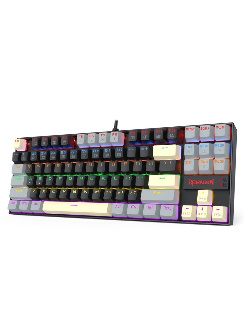 REDRAGON K552 LGY-R KUMARA  edition ,Wired Rainbow Mechanical Gaming Keyboard with High-precision machinery manufacture , Double injection keycaps ,Fullkey conflict free ,Win key can be disable in gaming, Compact Mechanical Keyboard Dedicated Arrow Keys, for PC and laptop use in home and office - Red Switch - Image 3