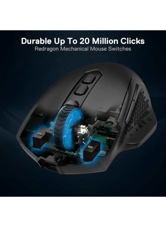 REDRAGON - M810 TAIPAN PRO Edition , Wireless and Wired RGB Gaming Mouse , 10000 DPI High-Precision Optical Sensor 3325 Dual Mode Gaming Mouse With RGB Lighting Built-in Rechargeable Battery 8 Programmable Buttons, For PC and Laptop use in home and office - Image 1