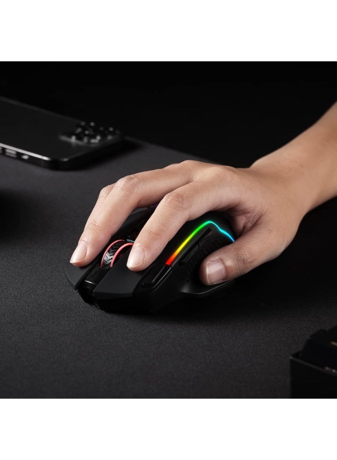 REDRAGON - M810 TAIPAN PRO Edition , Wireless and Wired RGB Gaming Mouse , 10000 DPI High-Precision Optical Sensor 3325 Dual Mode Gaming Mouse With RGB Lighting Built-in Rechargeable Battery 8 Programmable Buttons, For PC and Laptop use in home and office - Image 1
