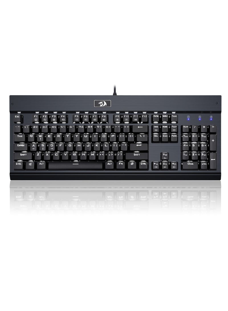 REDRAGON - KG010-KN Wired Mechanical Gaming Keyboard , 100% Anti- Ghosting Multiple Keys Can be Pressed Simultaneously , 9 LED Backlit Effects ,Doule-Shot Injection Keycaps with razor sharp lighting and durability against scratching and prolonged use , Compact Mechanical Keyboard Dedicated Arrow Keys, for PC and laptop use in home and office - Red Switch - Image 1