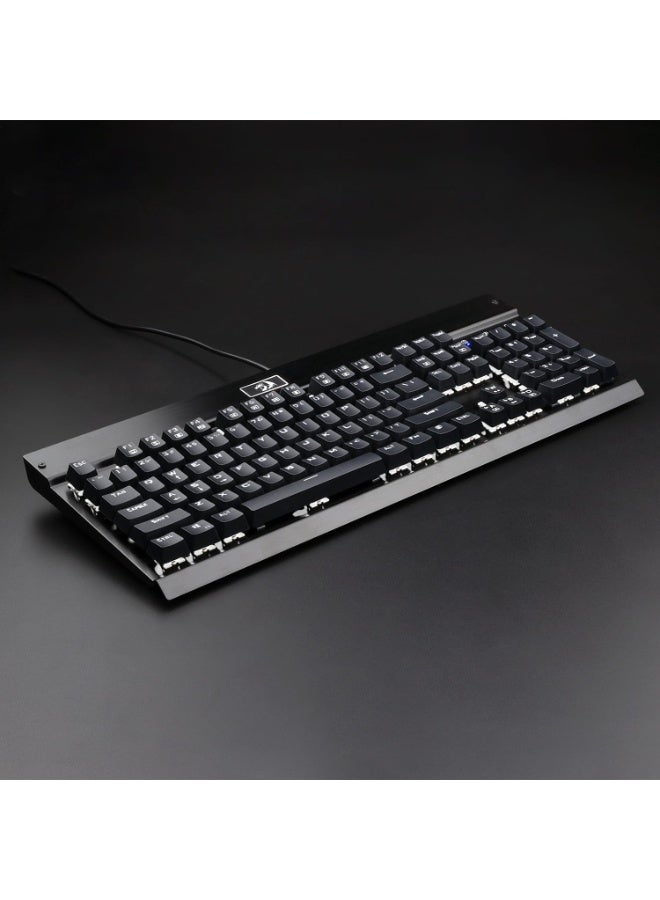 REDRAGON - KG010-KN Wired Mechanical Gaming Keyboard , 100% Anti- Ghosting Multiple Keys Can be Pressed Simultaneously , 9 LED Backlit Effects ,Doule-Shot Injection Keycaps with razor sharp lighting and durability against scratching and prolonged use , Compact Mechanical Keyboard Dedicated Arrow Keys, for PC and laptop use in home and office - Red Switch - Image 1