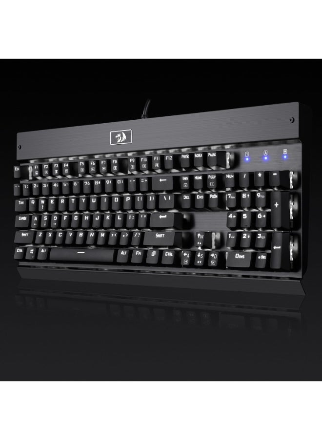 REDRAGON - KG010-KN Wired Mechanical Gaming Keyboard , 100% Anti- Ghosting Multiple Keys Can be Pressed Simultaneously , 9 LED Backlit Effects ,Doule-Shot Injection Keycaps with razor sharp lighting and durability against scratching and prolonged use , Compact Mechanical Keyboard Dedicated Arrow Keys, for PC and laptop use in home and office - Red Switch - Image 1