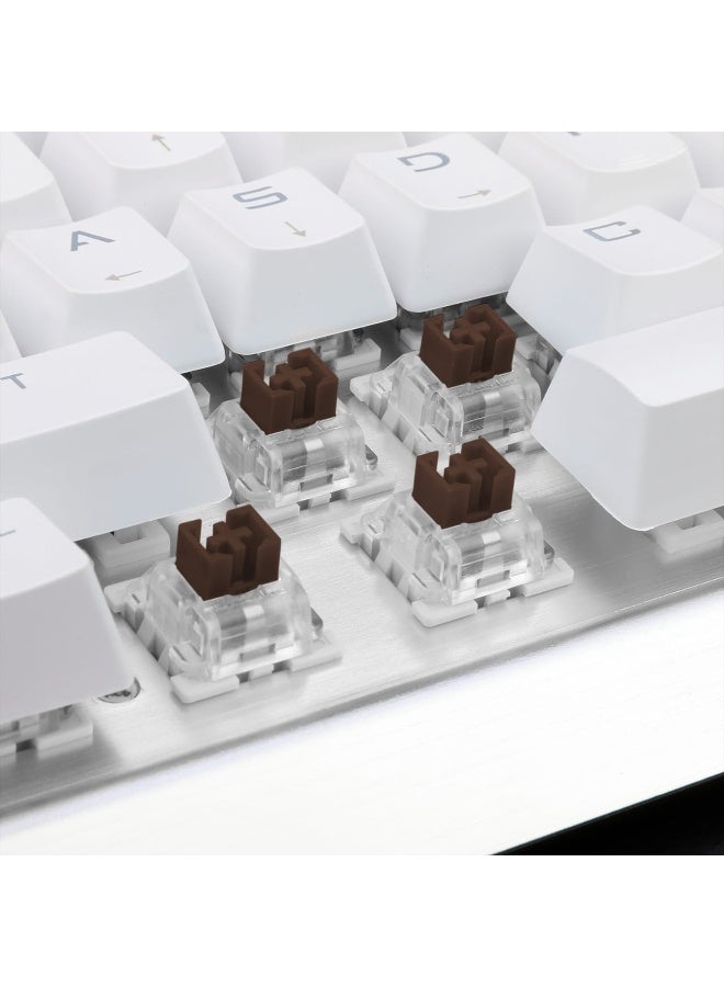 REDRAGON - KG010-KN Wired Mechanical Gaming Keyboard , 100% Anti- Ghosting Multiple Keys Can be Pressed Simultaneously , 9 LED Backlit Effects ,Doule-Shot Injection Keycaps with razor sharp lighting and durability against scratching and prolonged use , Compact Mechanical Keyboard Dedicated Arrow Keys, for PC and laptop use in home and office - Brown Switch - Image 1