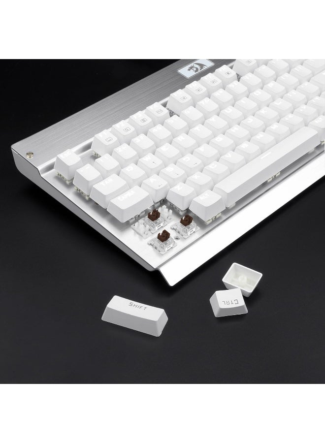 REDRAGON - KG010-KN Wired Mechanical Gaming Keyboard , 100% Anti- Ghosting Multiple Keys Can be Pressed Simultaneously , 9 LED Backlit Effects ,Doule-Shot Injection Keycaps with razor sharp lighting and durability against scratching and prolonged use , Compact Mechanical Keyboard Dedicated Arrow Keys, for PC and laptop use in home and office - Brown Switch - Image 1